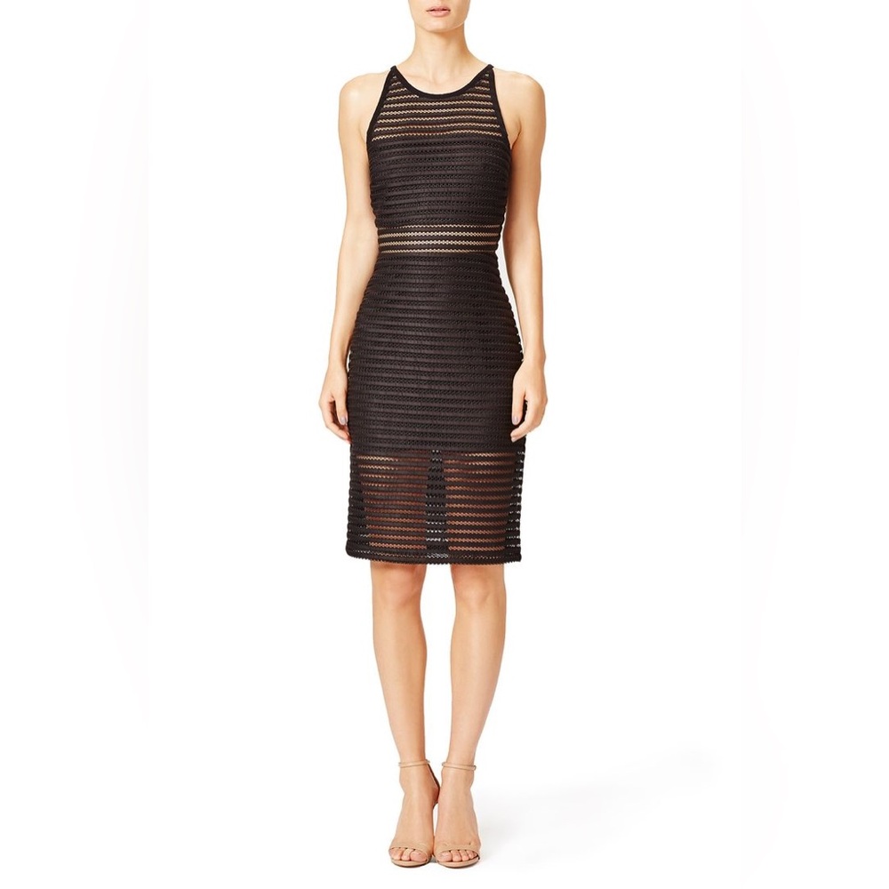 Parker Conner Neoprene Mesh Sleeveless Pencil Dress - Black - XS - EUC